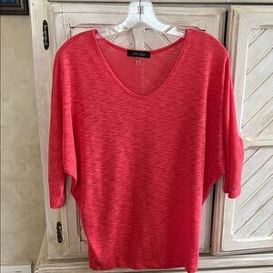 Laila Jayde Summer 3/4 Sleeve Dolman Sweater Coral Color Size XS
